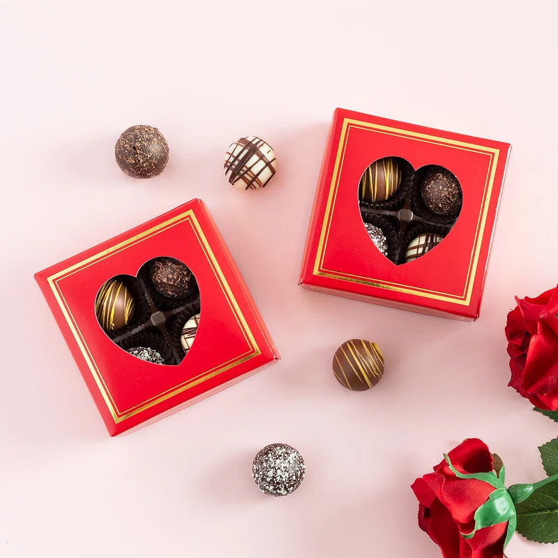 4 Piece Heart Truffle Box
