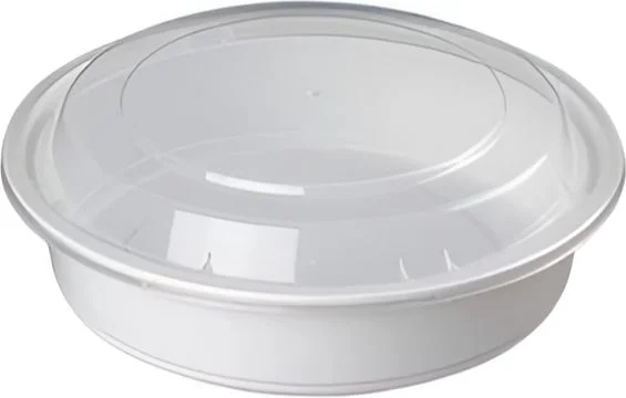 40oz Microwavable White Round Containers w/ Lids - 150 sets - Foodservice and Restaurant Packaging - Take-out Containers - Canadian Distribution