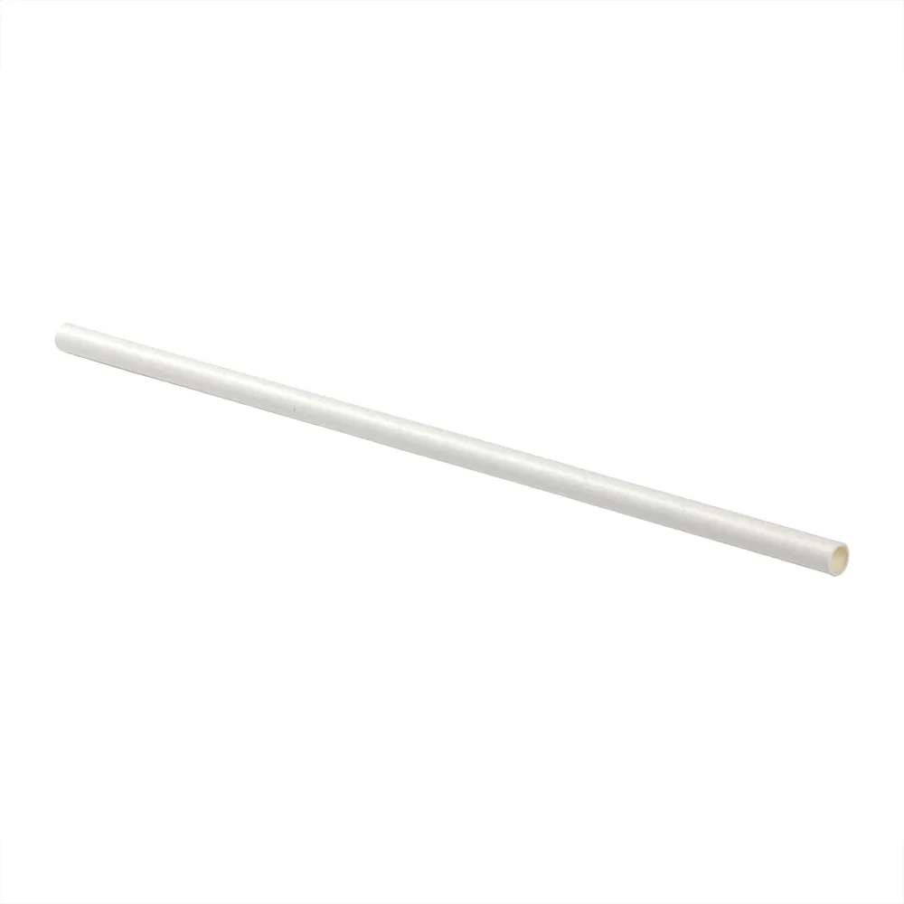 Hy Stix Straw Super Jumbo 7.75" White Paper Wrapped STRE-JB-775WT-PW