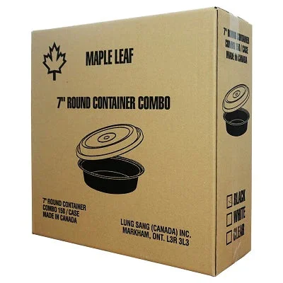 Maple - 7" Plastic Round Container Set Black