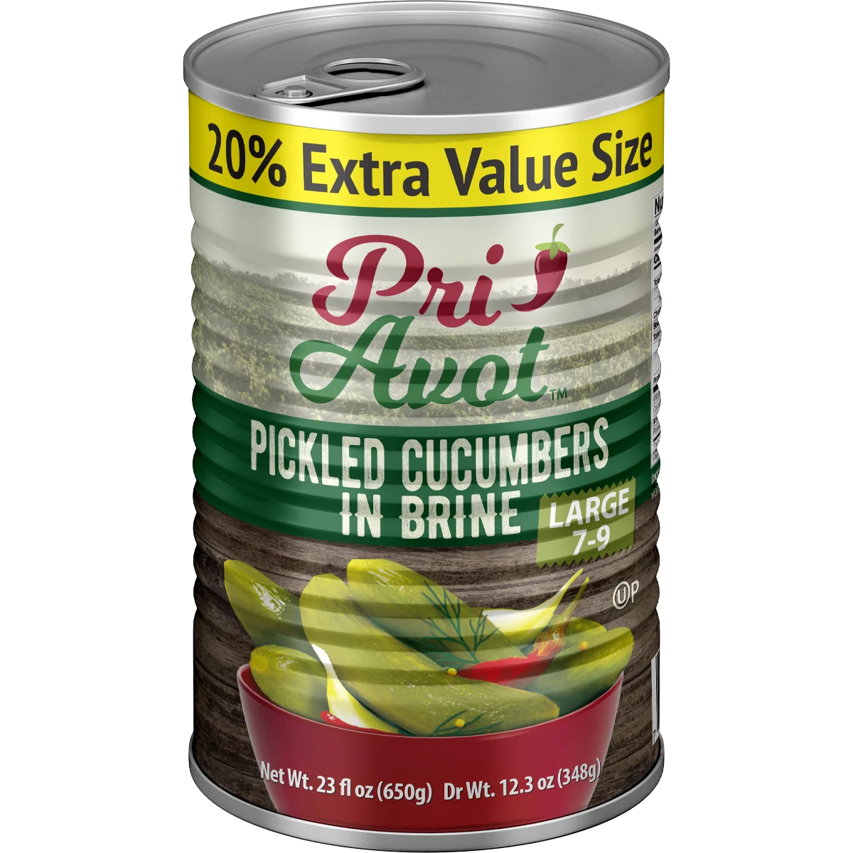 Cucumber Pickles | 7-9 Brine | 23 oz | Pri-Avot