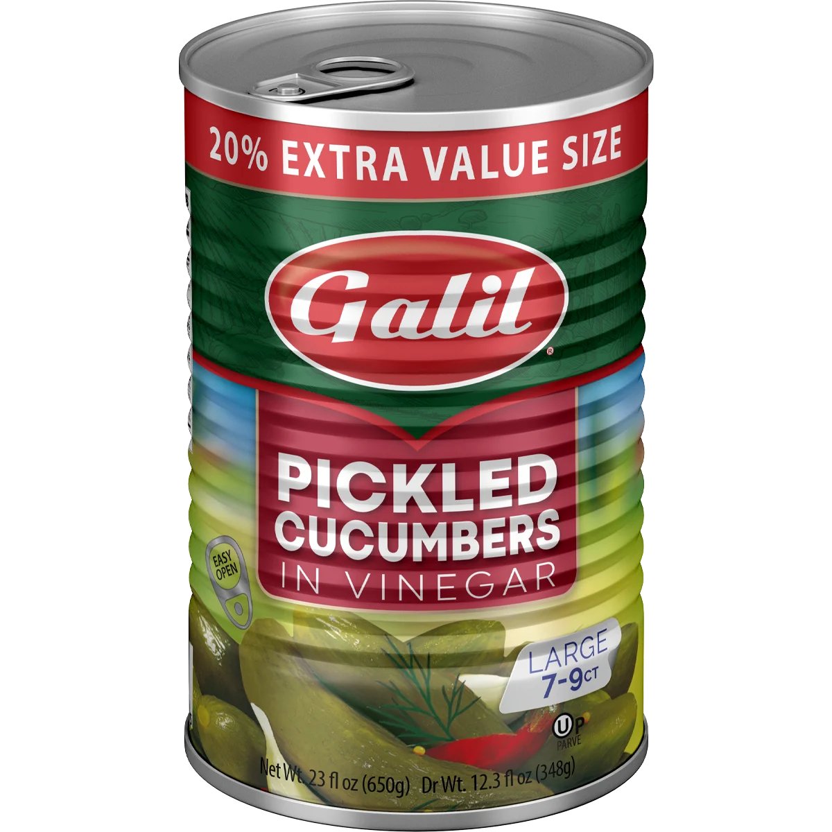 Cucumber Pickles in Vinegar | 7-9 | 23 oz | Galil