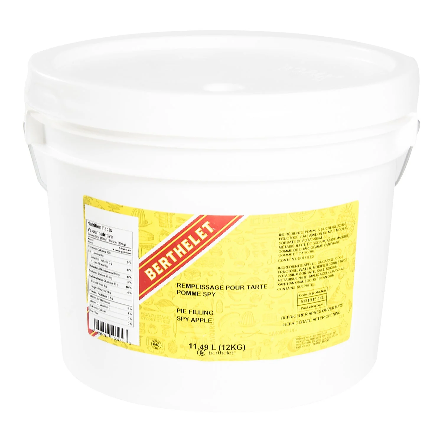 Filling Pie Apple Spy - 1 x 12 kg - Berthelet - Baking Mixes and Ingredients - Canadian Distribution