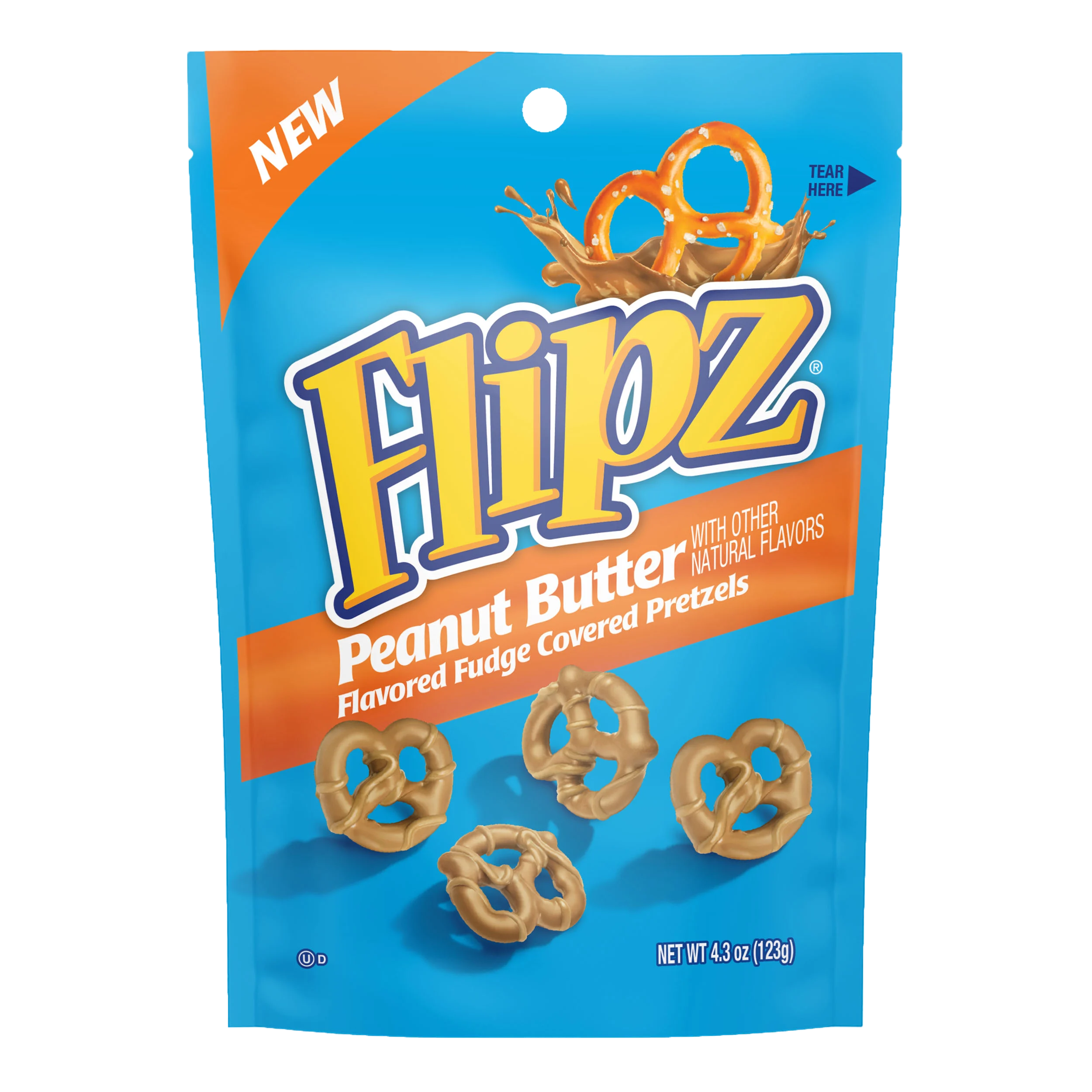 Flipz Peanut Butter Flavored Fudge Covered Pretzels 123 g