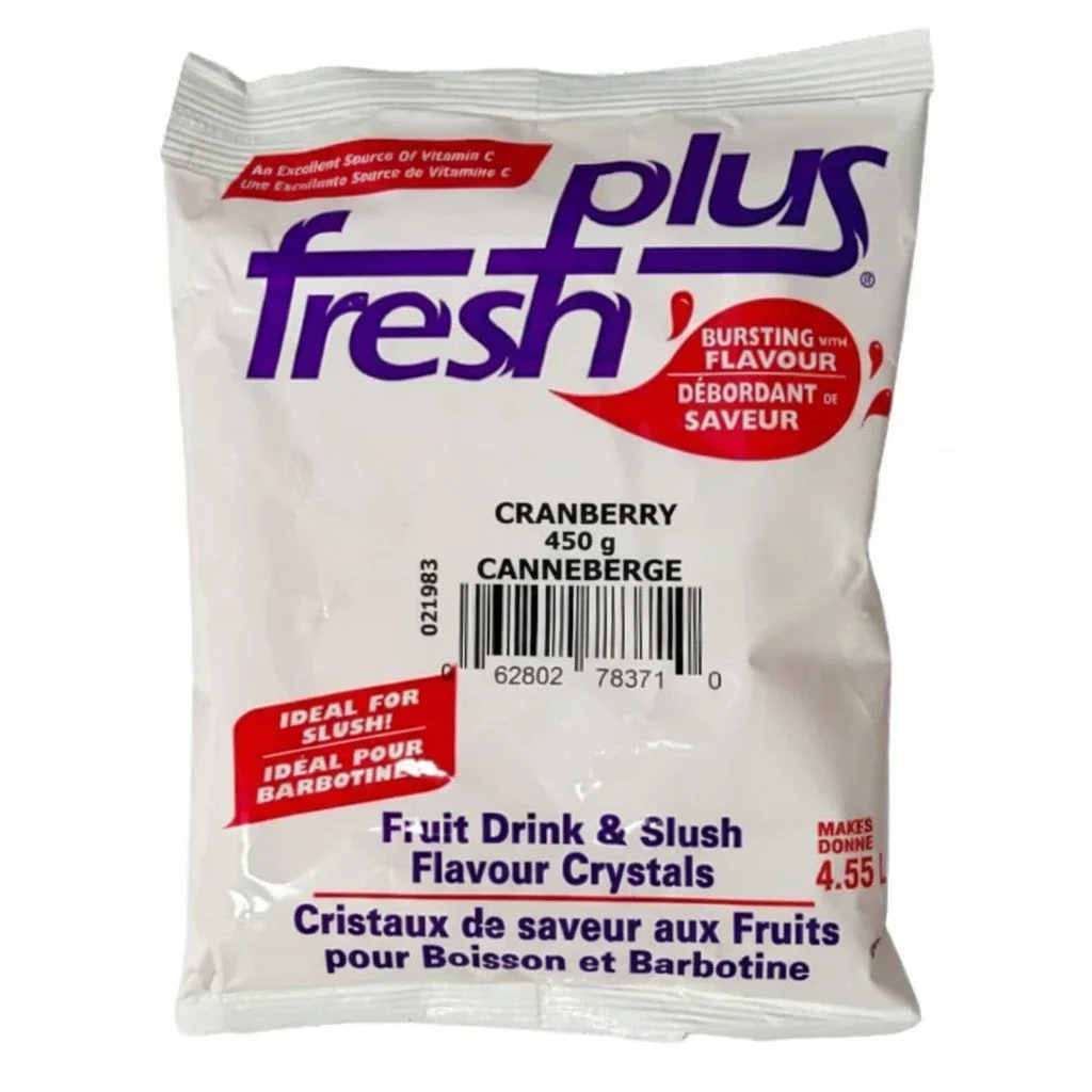 Fresh Plus Cranberry Drink Crystals - Drink and Slush Mix - Lynch - Case ( 12 x 450 grams)