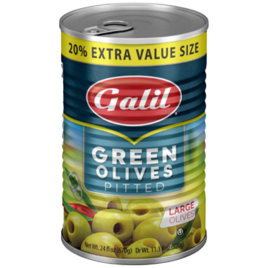 Green Olives | Large Pitted | 24 oz | Galil