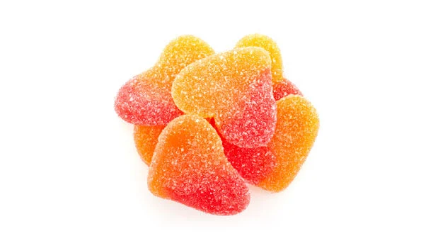 Gummy Peach Soft Hearts Candy - 26.5 LB Box - Premium Candies & Gummies