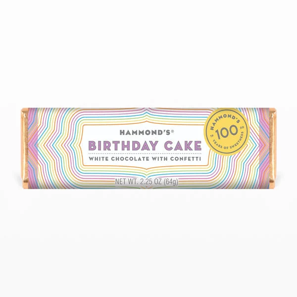 Hammond's Birthday Cake White Chocolate Candy Bar 64 g