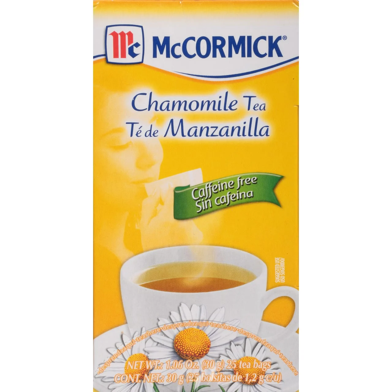McCormick 25 Count Box Caffeine Free Chamomile Tea Bags, 1.06 oz