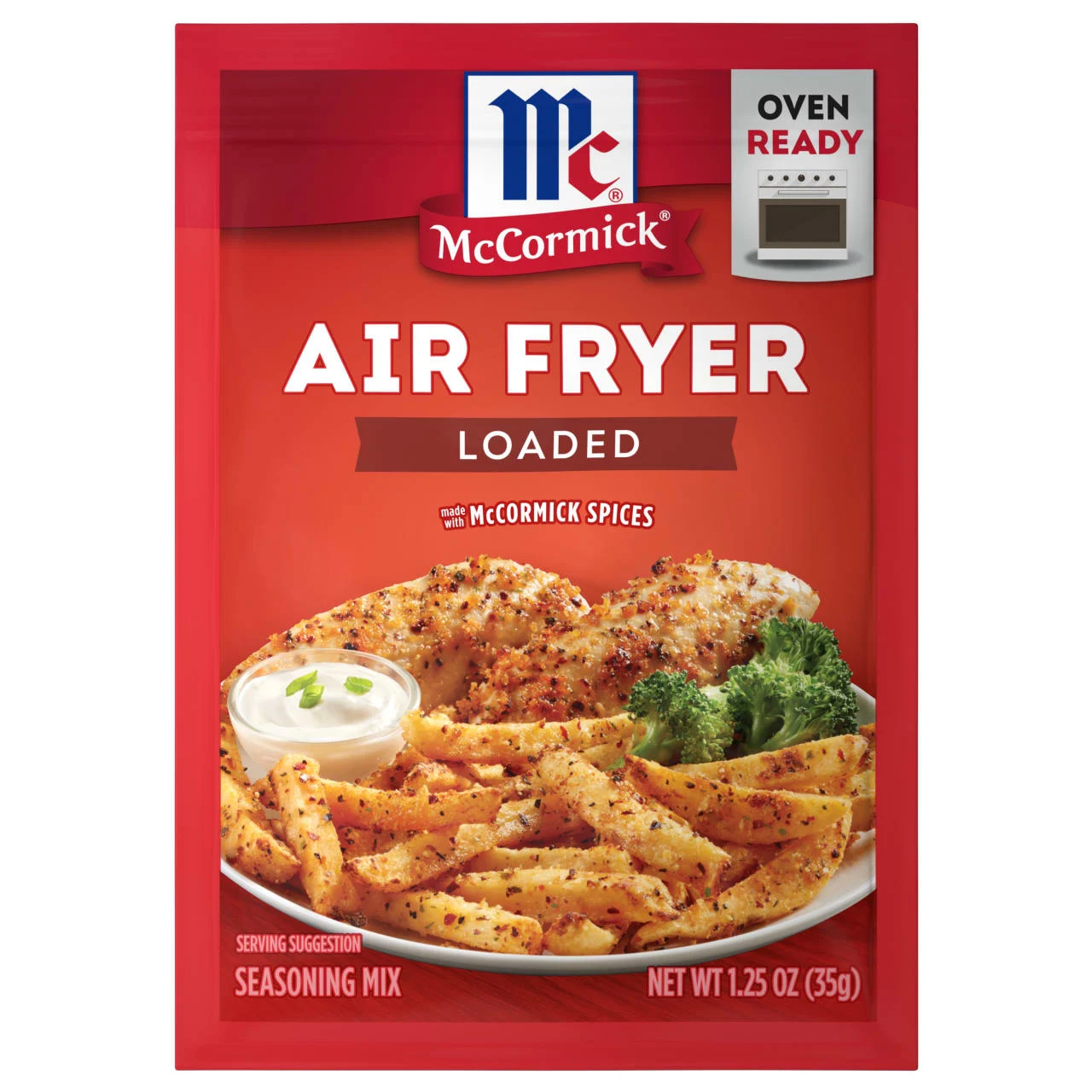 McCormick Air Fryer Loaded Seasoning Mix, 1.25 oz (6-Pack)