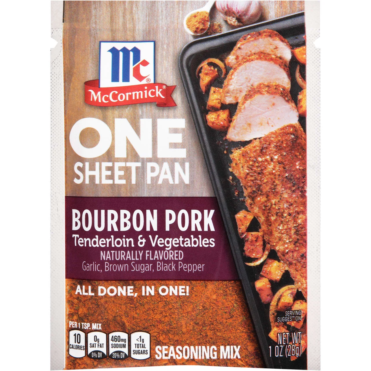 McCormick Bourbon Pork Tenderloin & Vegetables One Sheet Pan Seasoning Mix, 1 oz (6-Pack)