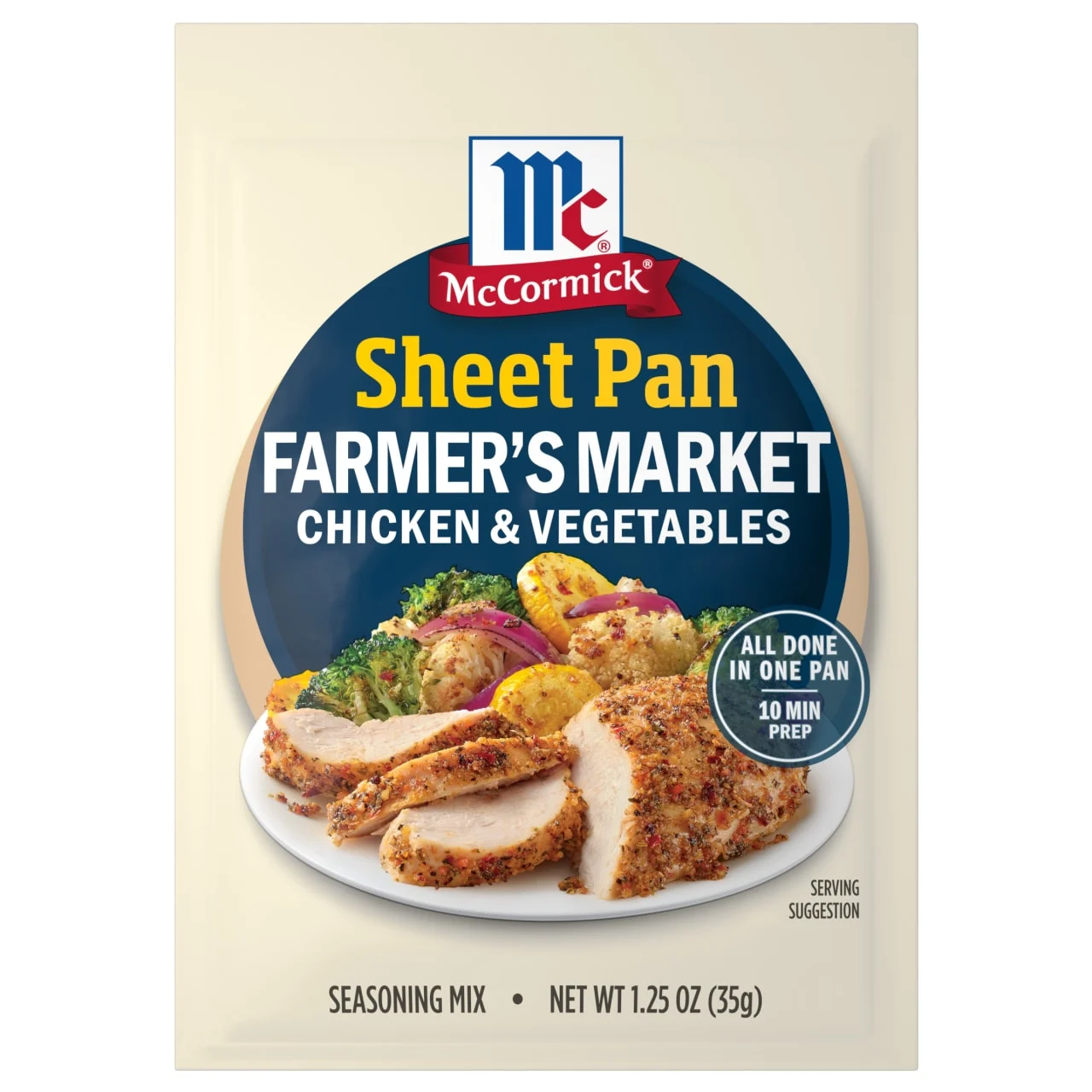 McCormick Farmer's Market Chicken & Vegetables One Sheet Pan Seasoning Mix, 1.25 oz (6-Pack)