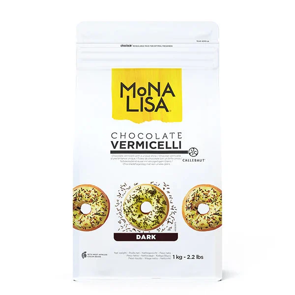 Mona Lisa - Dark (Semi Sweet) Chocolate Vermicelli - 1KG - Case of 6 x 1KG - Barry Callebaut - Canadian Distribution