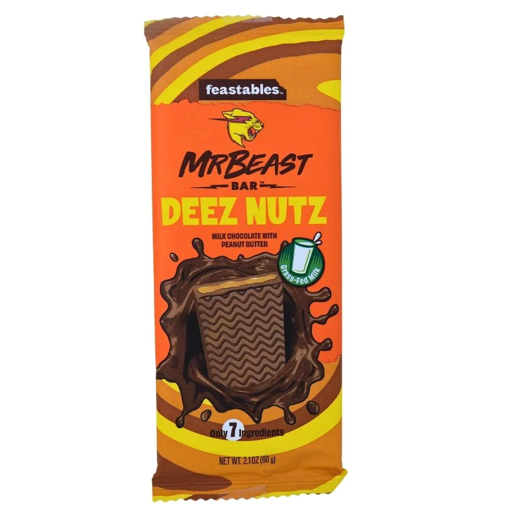 Mr Beast Deez Nutz Milk Chocolate Peanut Butter Bar 60 g