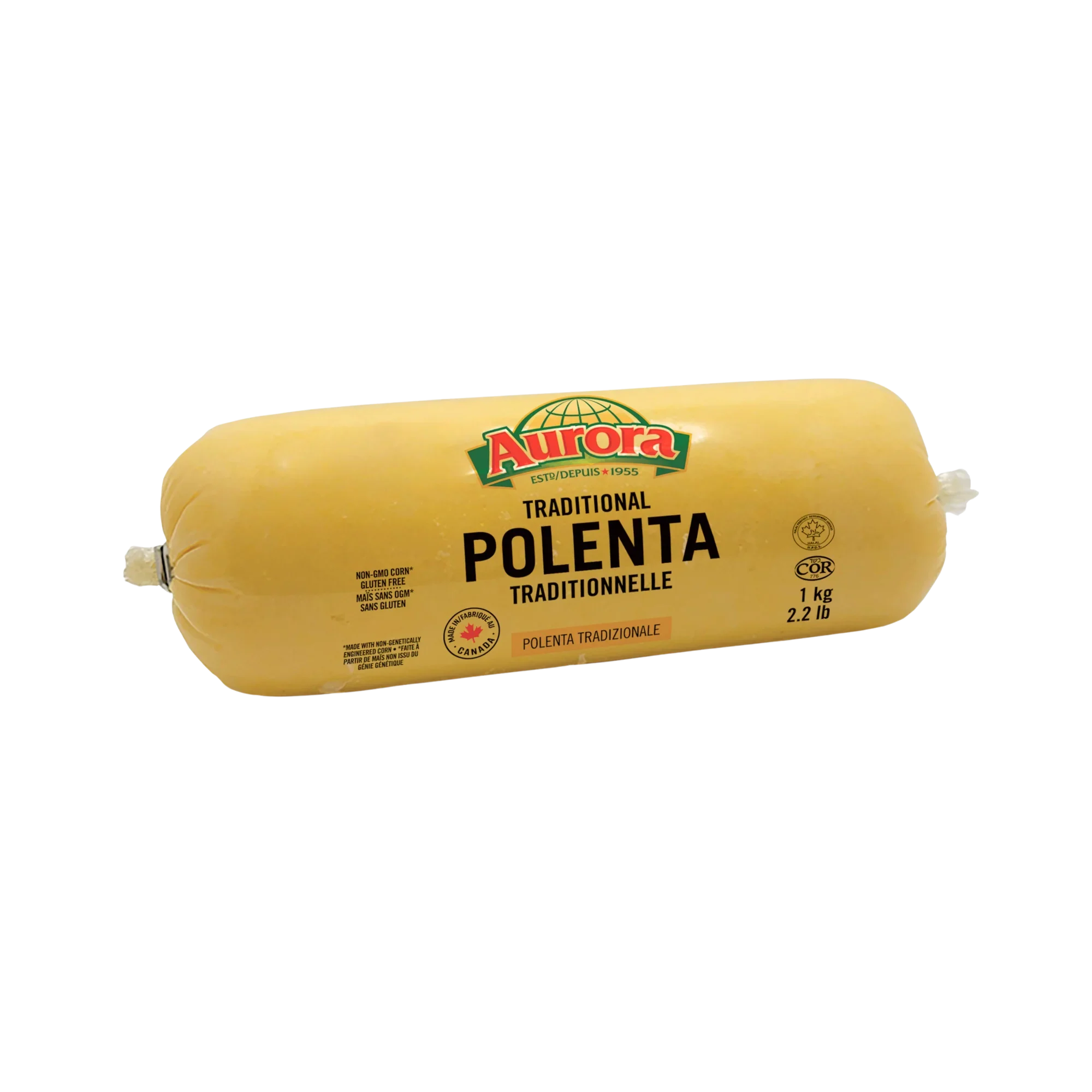 Polenta Plain - 12 x 1KG - Gluten-Free - Non-GMO - Aurora Foods - Restaurant and Foodservice Ingredients - Canadian Distribution