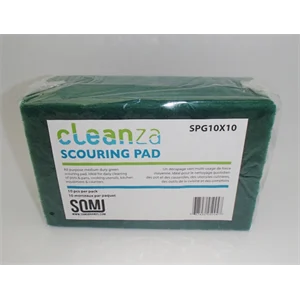 SOMI KIT-SPG10X10-CZ, Scouring Pad6x9" (10ct)Med Duty Cleanza Grn,GREEN, 100 PER PACK