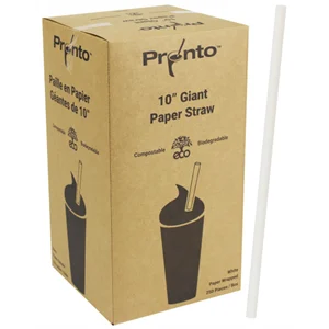 SOMI STRP10GW, Straw Paper 10" Giant White Wrapped, 8x250,12.04 LBS, PACK SIZE 2000