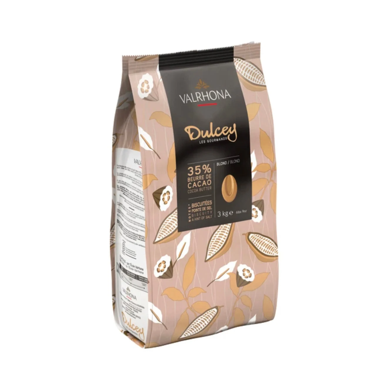 VALRHONA Dulcey 35% – Blond Chocolate Couverture - 3kg - Canadian Distribution