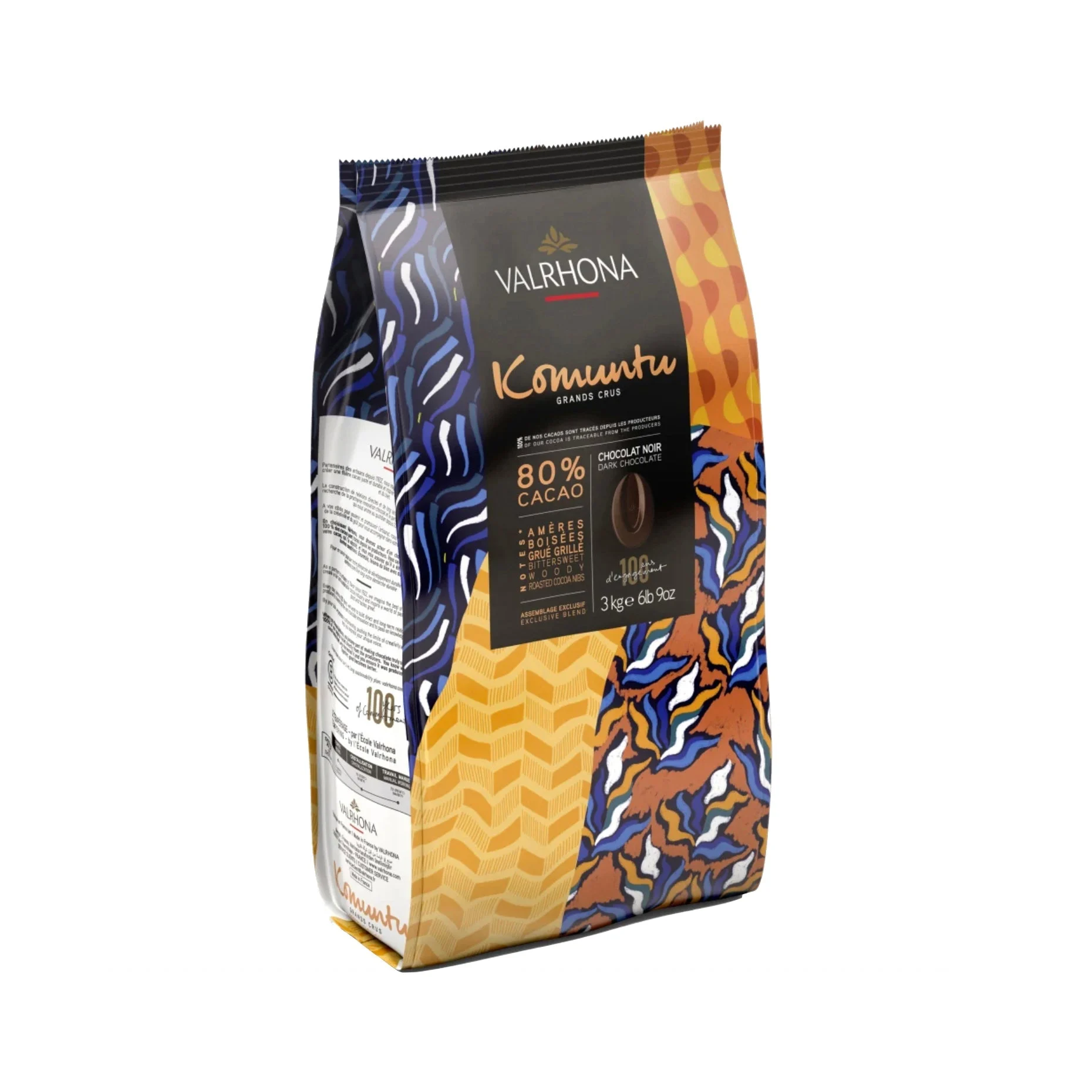 VALRHONA Komuntu 80% – Dark Chocolate Couverture - 3kg - Canadian Distribution